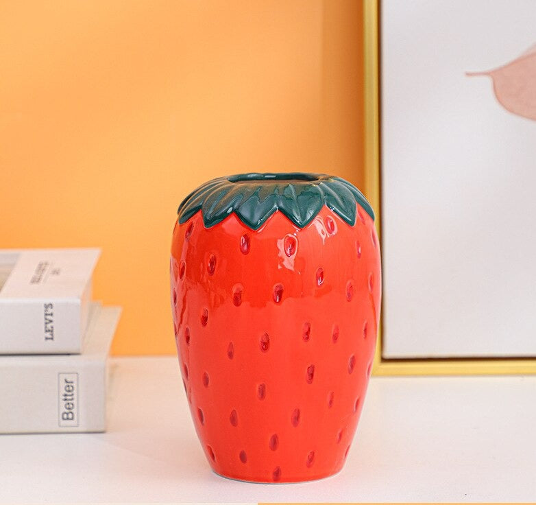 Strawberry Art | Décoration Artistique De Vase En Forme De Fraise | Valuna