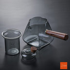 JapanGlass | Théière En Verre Avec Poignée En Bois Pour Une Préparation Authentique Et Résistante À La Chaleur | Valuna