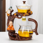 KungFuTea | Ensemble De Thé En Verre Avec Infuseur Semi-Automatique Pour Préparation Facile | Valuna