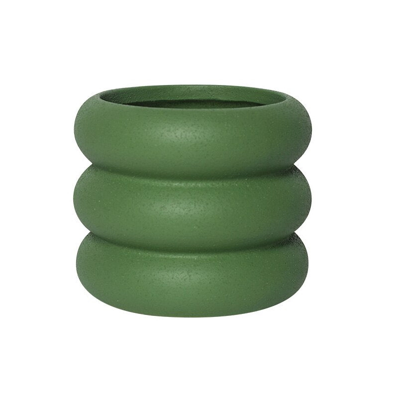 Pot De Fleurs En Céramique Rattan Nordique | Bol De Plantation Moderne Pour Salon Et Balcon | Valuna