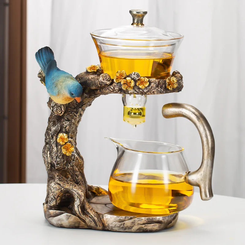 KungFuTea | Ensemble De Thé En Verre Avec Infuseur Semi-Automatique Pour Préparation Facile | Valuna
