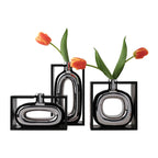 Silvara | Vase Argenté Avec Découpe Creuse | Valuna