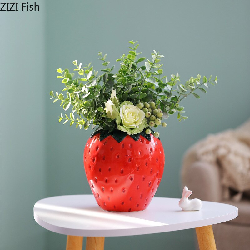 Strawberry Art | Décoration Artistique De Vase En Forme De Fraise | Valuna