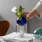 Vase En Verre Transparent Avec Motif Ours Galactique Décoratif - Valuna