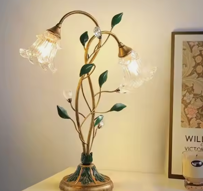 Lampe | De Table Florale À l’Allure Française | Valuna