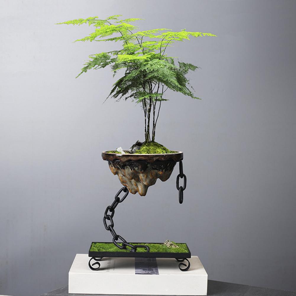 EarthZen – Pot De Bonsaï Avec Suspension En Chaîne | Décoration Suspendue Élégante Pour La Maison Et Le Jardin | Valuna