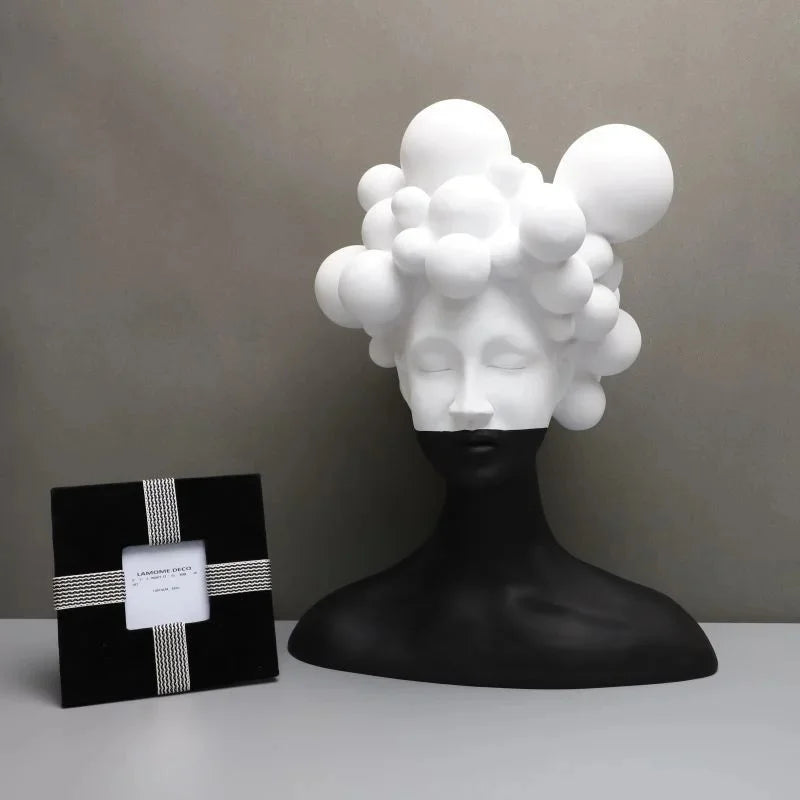 BubbleHairGirl | Sculpture Murale Abstraite – Fille au Design Bulles Artistiques | Valuna