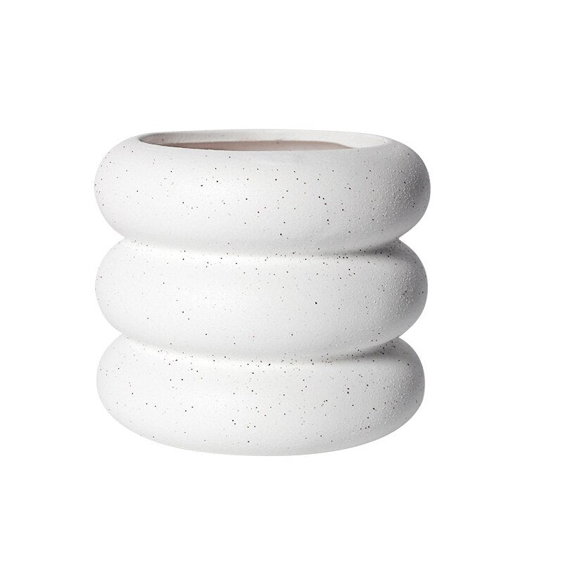 Pot De Fleurs En Céramique Rattan Nordique | Bol De Plantation Moderne Pour Salon Et Balcon | Valuna