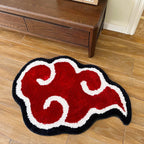 RedCloud | Tapis Nuage Moderne Rouge Antidérapant – Design Acrylique Élégant | Valuna