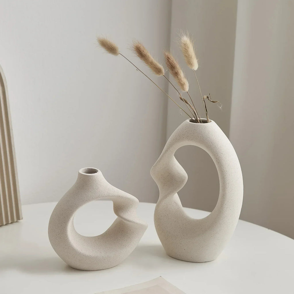FormaLuxe | Ensemble De Vases En Céramique Sculpturale À L’Élégance Moderne | Valuna