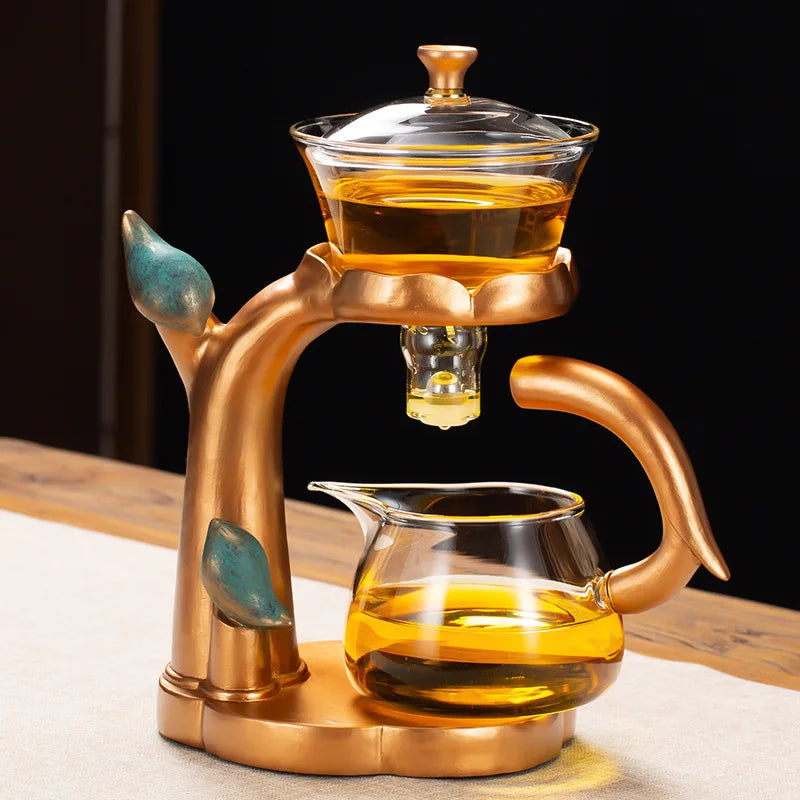 KungFuTea | Ensemble De Thé En Verre Avec Infuseur Semi-Automatique Pour Préparation Facile | Valuna
