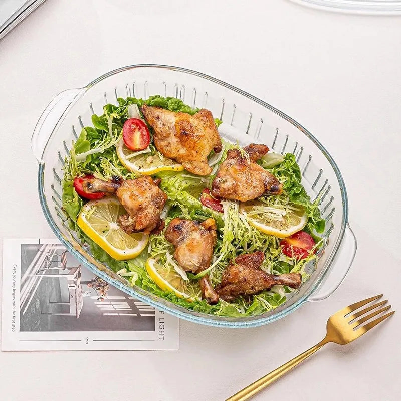 Set de 4 Plats à Four en Verre avec Couvercles | 1,9 L & 3 L | Valuna