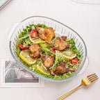 GlassSet4 | Ensemble De 4 Plats En Verre Avec 2 Couvercles | Valuna