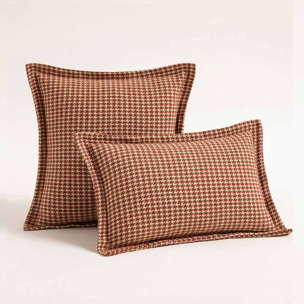 HeritaLuxe | Housse de Coussin Pied-de-Poule Classique – Élégance Intemporelle & Chic | Valuna