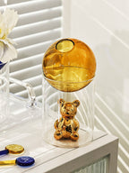 Vase En Verre Transparent Avec Motif Ours Galactique Décoratif - Valuna