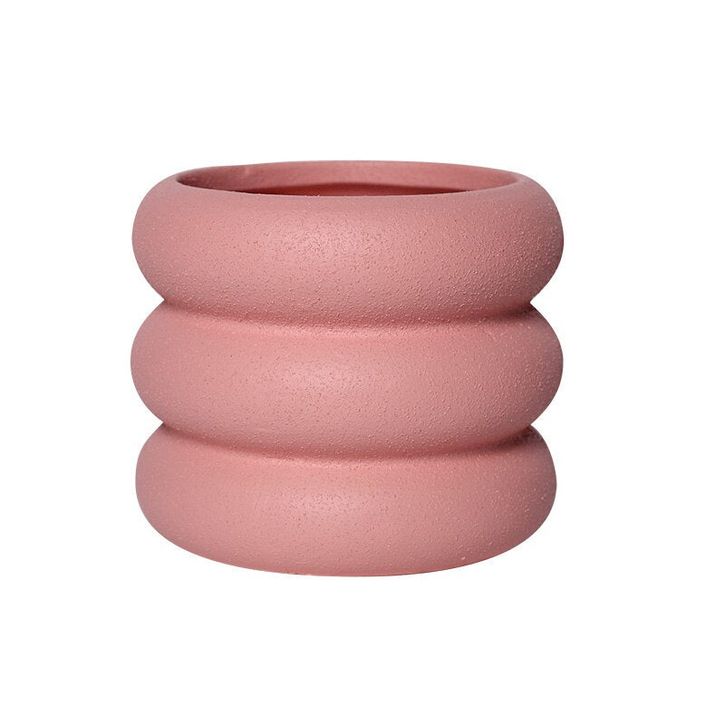 Pot De Fleurs En Céramique Rattan Nordique | Bol De Plantation Moderne Pour Salon Et Balcon | Valuna