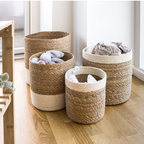 Panier en Osier en Herbe Marine | Ensemble de 4 Pièces | Valuna