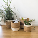 Panier en Osier en Herbe Marine | Ensemble de 4 Pièces | Valuna