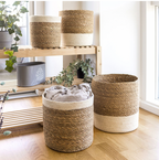 Panier en Osier en Herbe Marine | Ensemble de 4 Pièces | Valuna