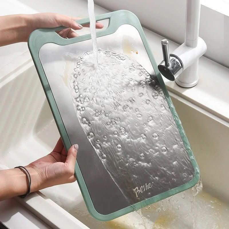 SteelCrest | Planche À Découper En Acier Inoxydable Double Face Avec Surface Antiadhésive Et Rigole À Jus | Valuna