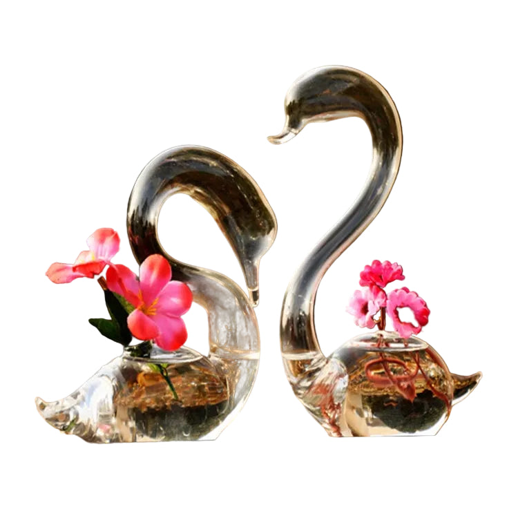Vase Décoratif En Verre En Forme De Cygnes Multifonction - Valuna