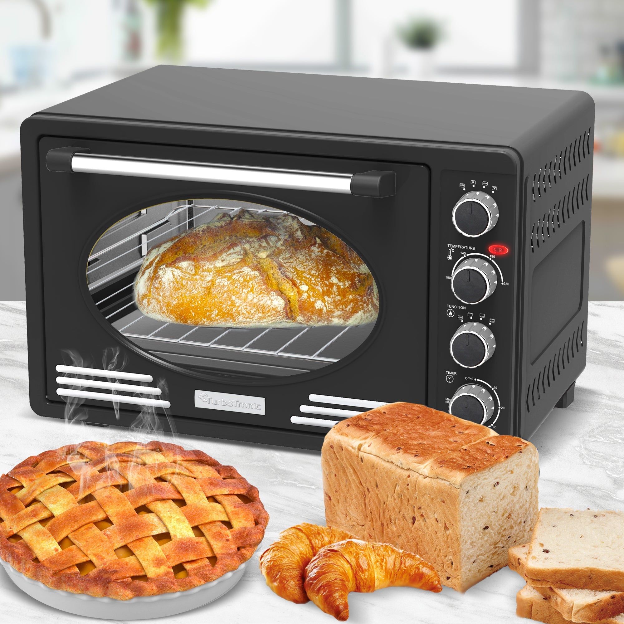 Four Électrique Inox 45L | Style Rétro Élégant | Valuna