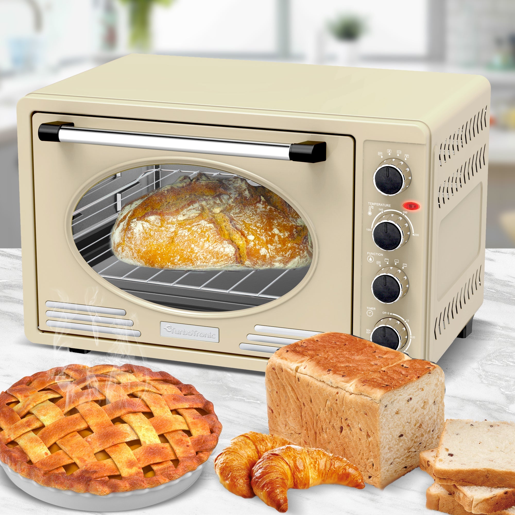 Four Électrique Inox 45L | Style Rétro Élégant | Valuna