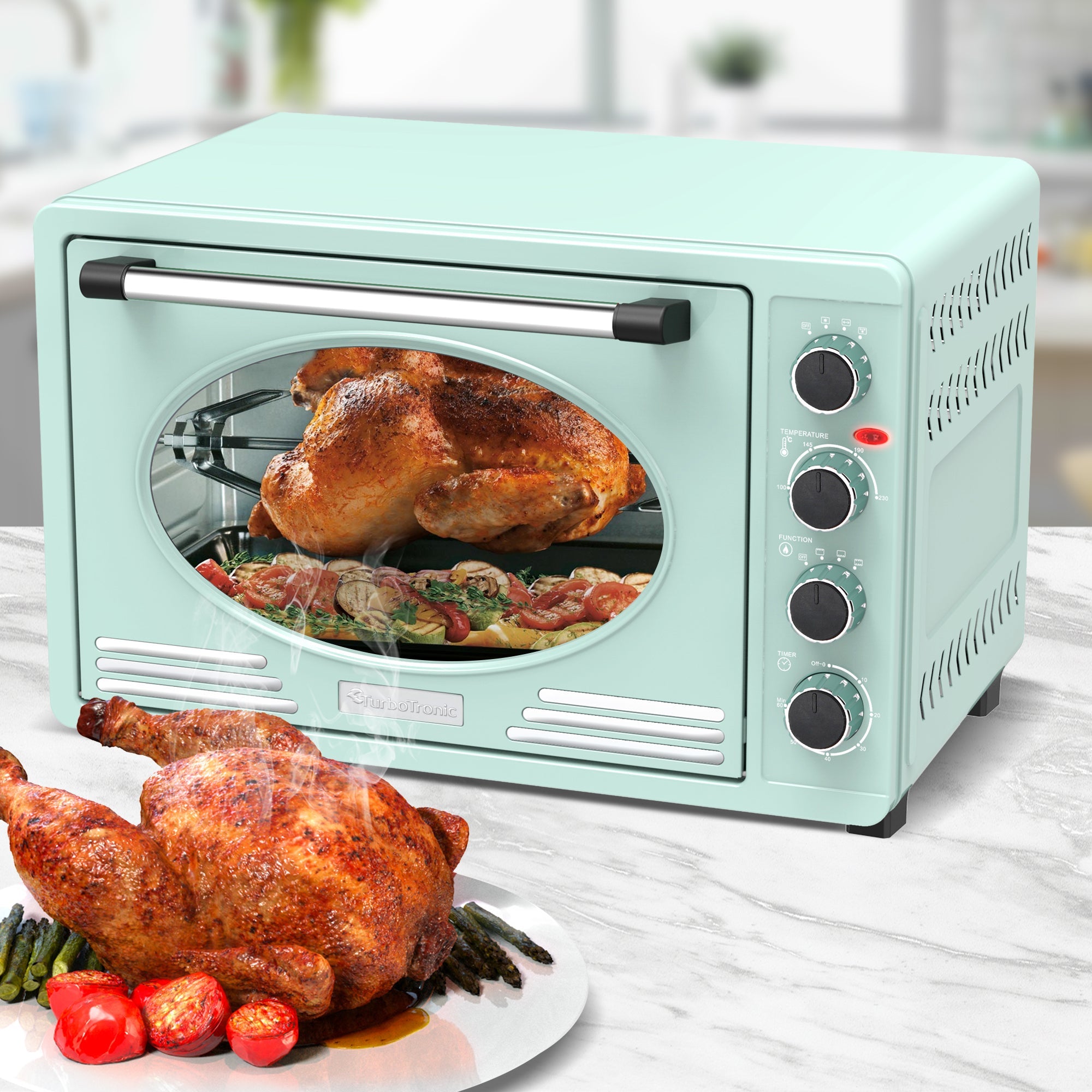 Four Électrique Inox 45L | Style Rétro Élégant | Valuna