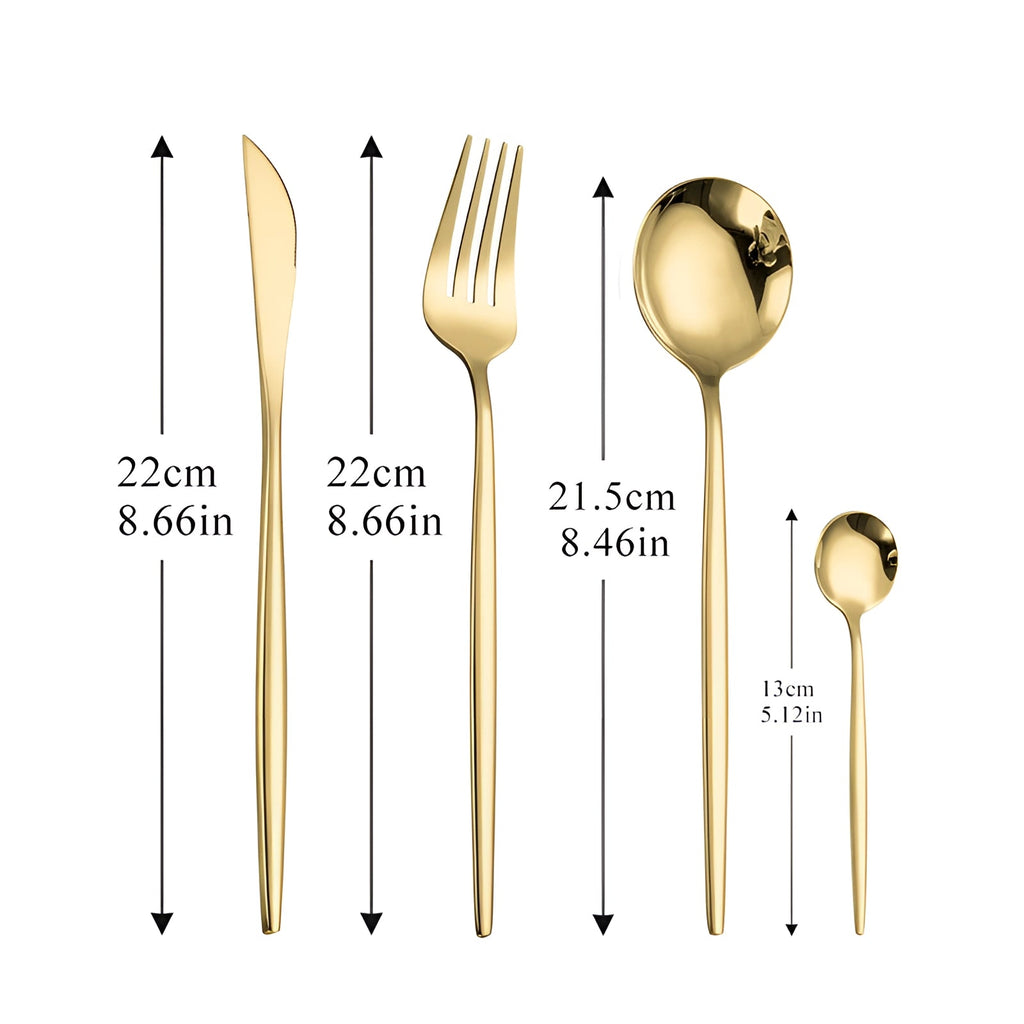 GoldStyle | Ensemble De Couverts Moderne Pour Les Amateurs De Style Et De Cuisine Élégante | Valuna