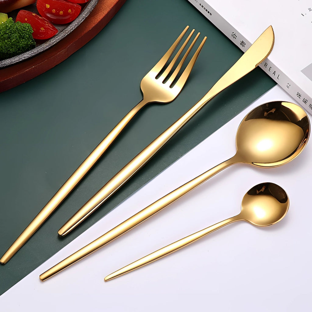 GoldStyle | Ensemble De Couverts Moderne Pour Les Amateurs De Style Et De Cuisine Élégante | Valuna