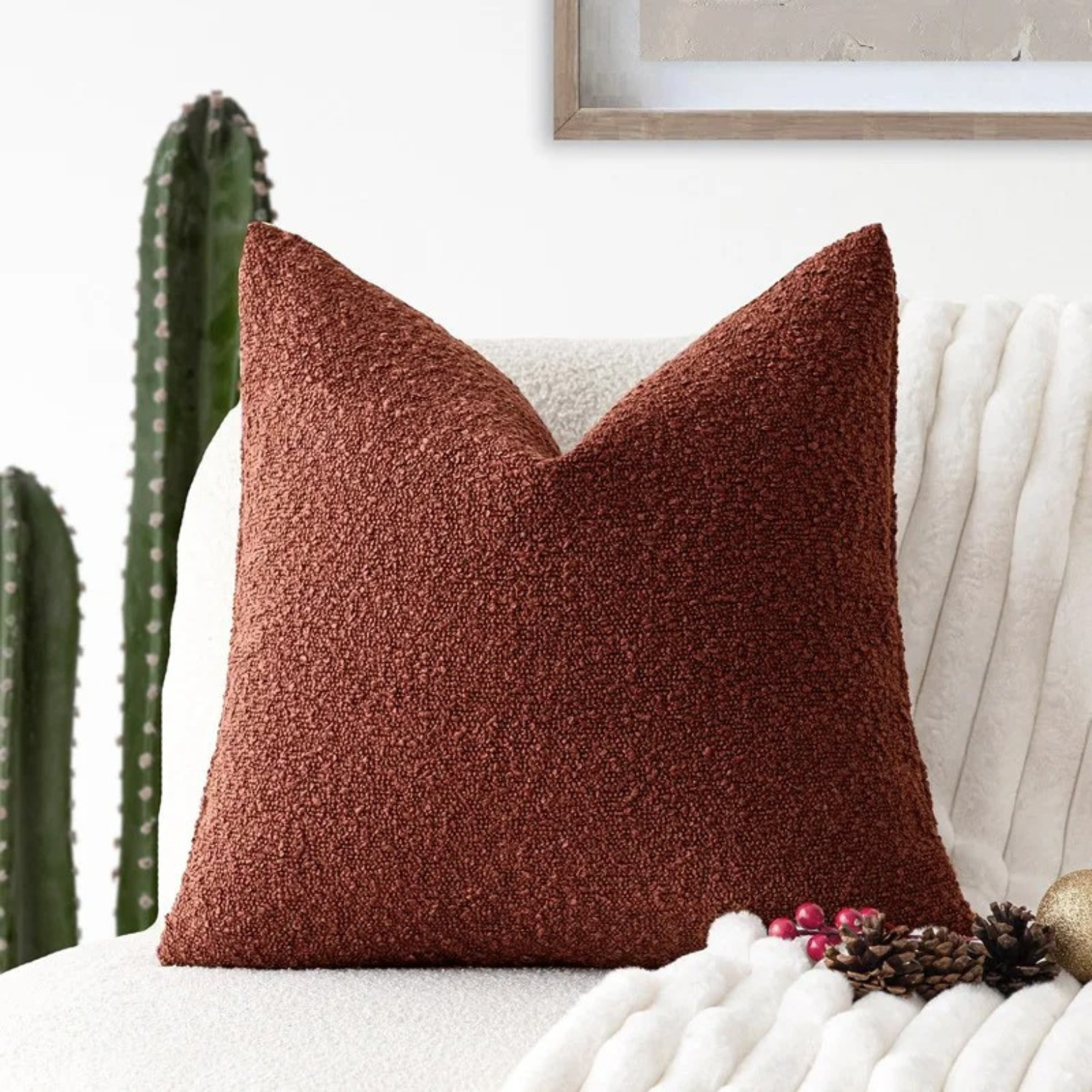 Tulum Bouclé | Housse De Coussin Décorative Élégante | Valuna