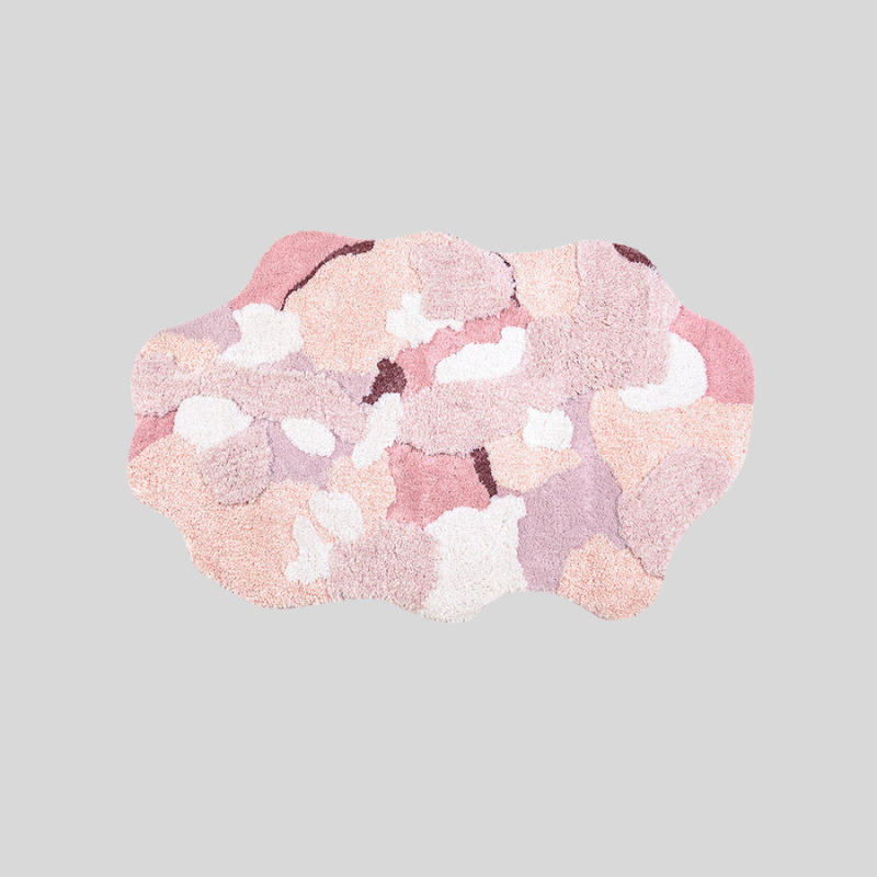 SakuraSnow | Tapis Fleur De Cerisier Et Mousse De Neige – Élégance Japonaise Pour Votre Intérieur | Valuna