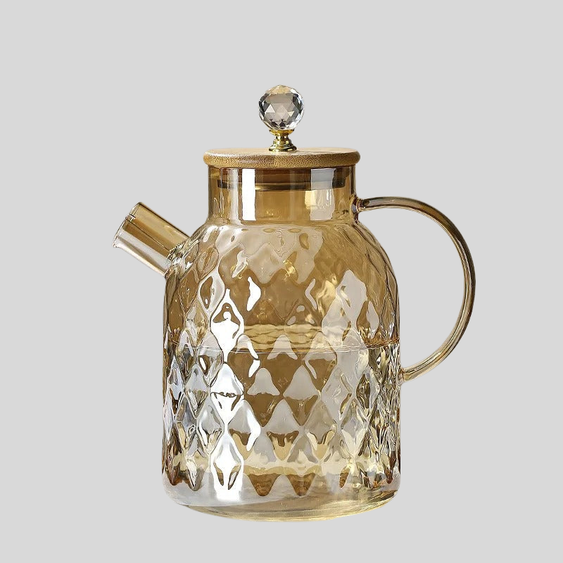 CrystalBoil | Bouilloire Classique En Verre Et Bois Pour Une Ébullition Élégante | Valuna