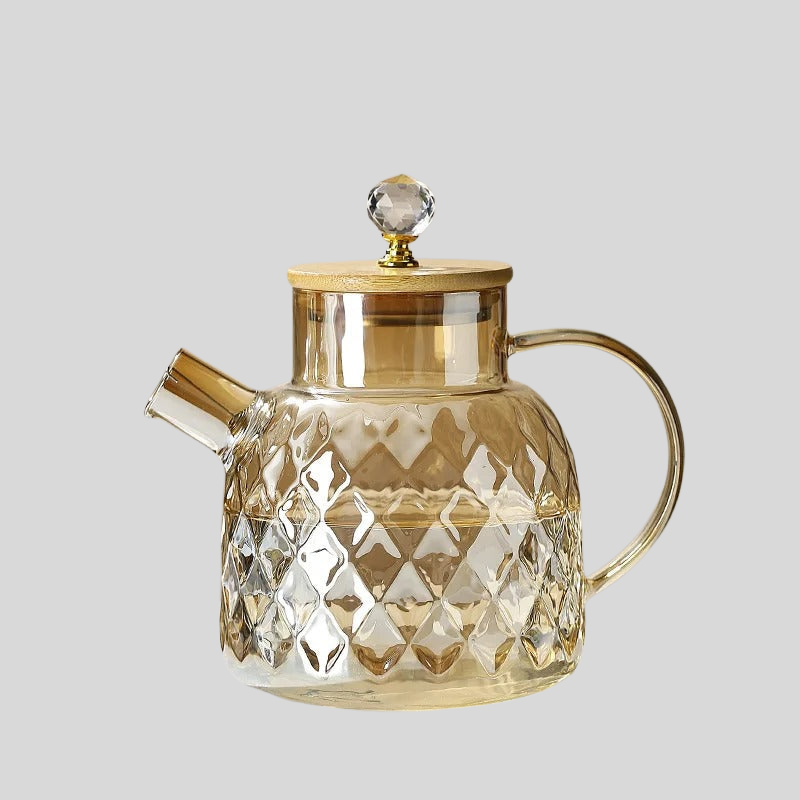 CrystalBoil | Bouilloire Classique En Verre Et Bois Pour Une Ébullition Élégante | Valuna