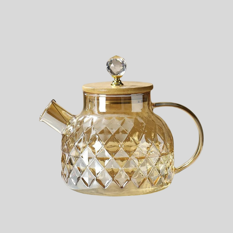 CrystalBoil | Bouilloire Classique En Verre Et Bois Pour Une Ébullition Élégante | Valuna