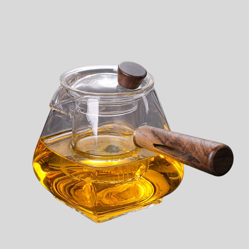 JapanGlass | Théière En Verre Avec Poignée En Bois Pour Une Préparation Authentique Et Résistante À La Chaleur | Valuna