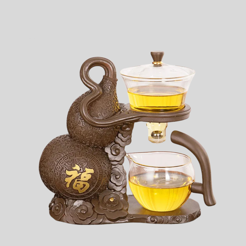 KungFuTea | Ensemble De Thé En Verre Avec Infuseur Semi-Automatique Pour Préparation Facile | Valuna