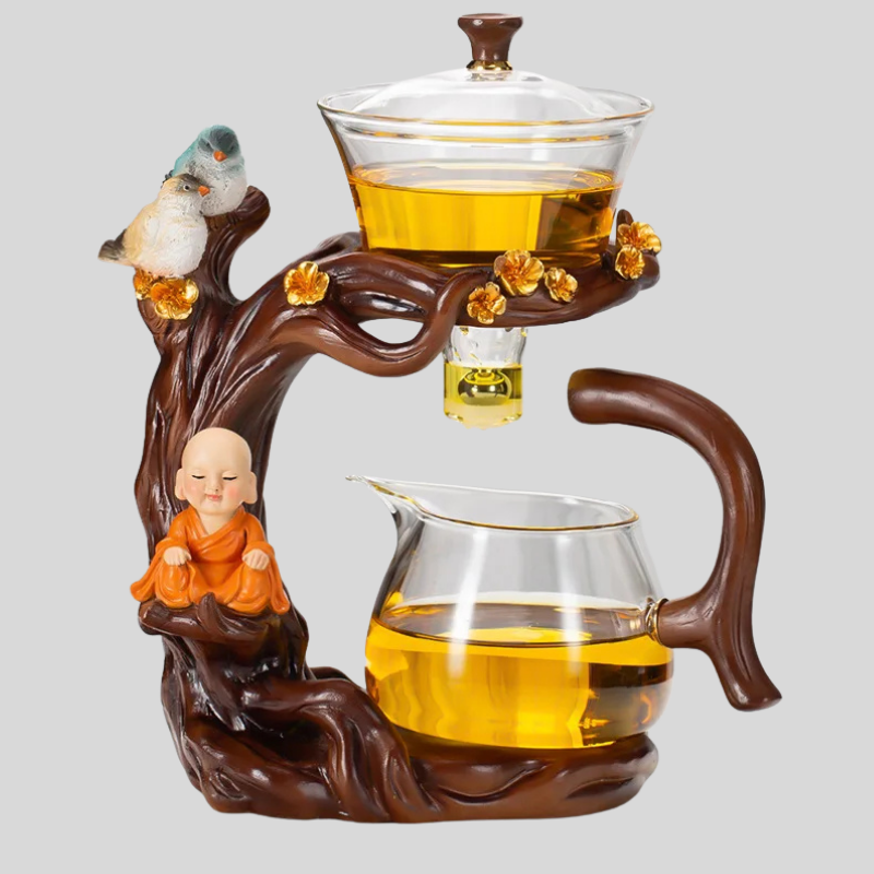 KungFuTea | Ensemble De Thé En Verre Avec Infuseur Semi-Automatique Pour Préparation Facile | Valuna