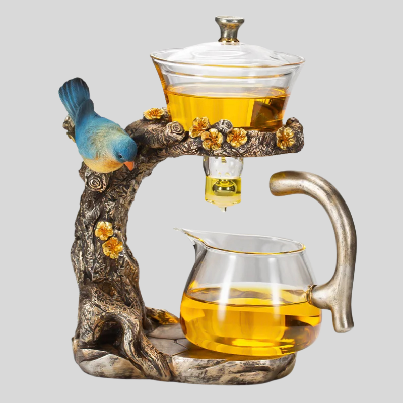 KungFuTea | Ensemble De Thé En Verre Avec Infuseur Semi-Automatique Pour Préparation Facile | Valuna