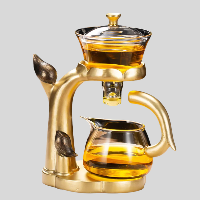 KungFuTea | Ensemble De Thé En Verre Avec Infuseur Semi-Automatique Pour Préparation Facile | Valuna