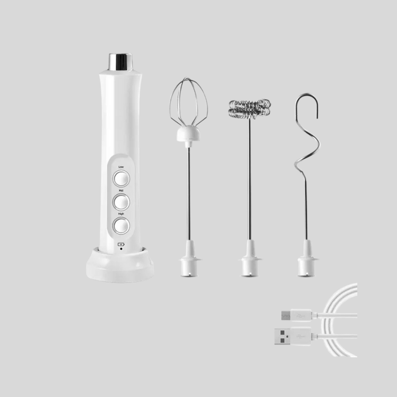 FrothMaster 3-en-1 | Mousseur À Lait Électrique Rechargeable & Mélangeur Portable Pour Café | Valuna