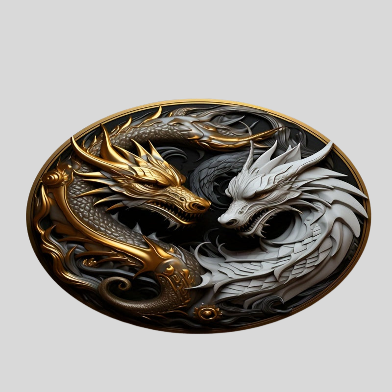 DragonLounge | Tapis Élément Dragon – Tapis Rond Antidérapant Décoratif | Valuna