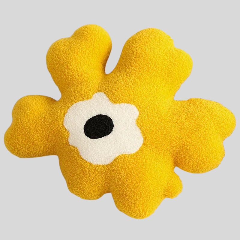 FluffyBloom | Coussin Fleur Abstraite en Peluche – Déco Douce & Unique | Valuna