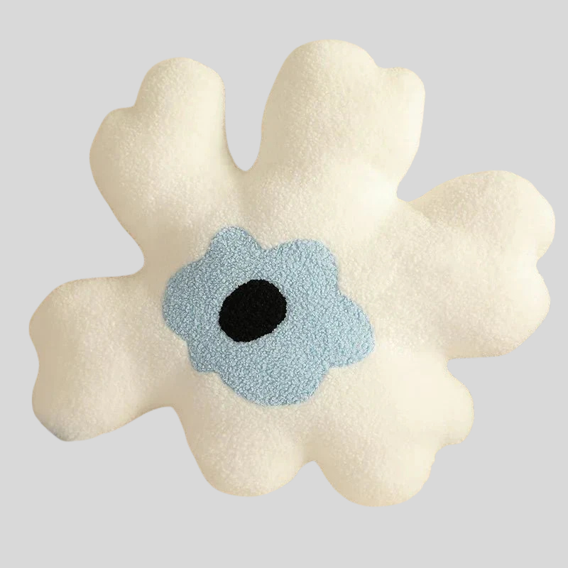 FluffyBloom | Coussin Fleur Abstraite en Peluche – Déco Douce & Unique | Valuna