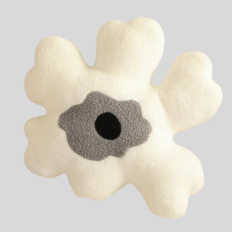 FluffyBloom | Coussin Fleur Abstraite en Peluche – Déco Douce & Unique | Valuna