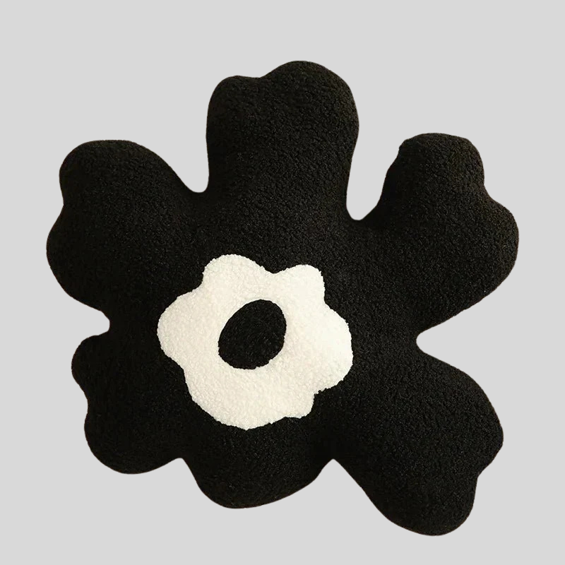FluffyBloom | Coussin Fleur Abstraite en Peluche – Déco Douce & Unique | Valuna