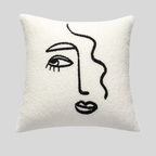 FaceArtCushion | Housse de Coussin Art Visage Abstrait – Déco Moderne & Élégante | Valuna