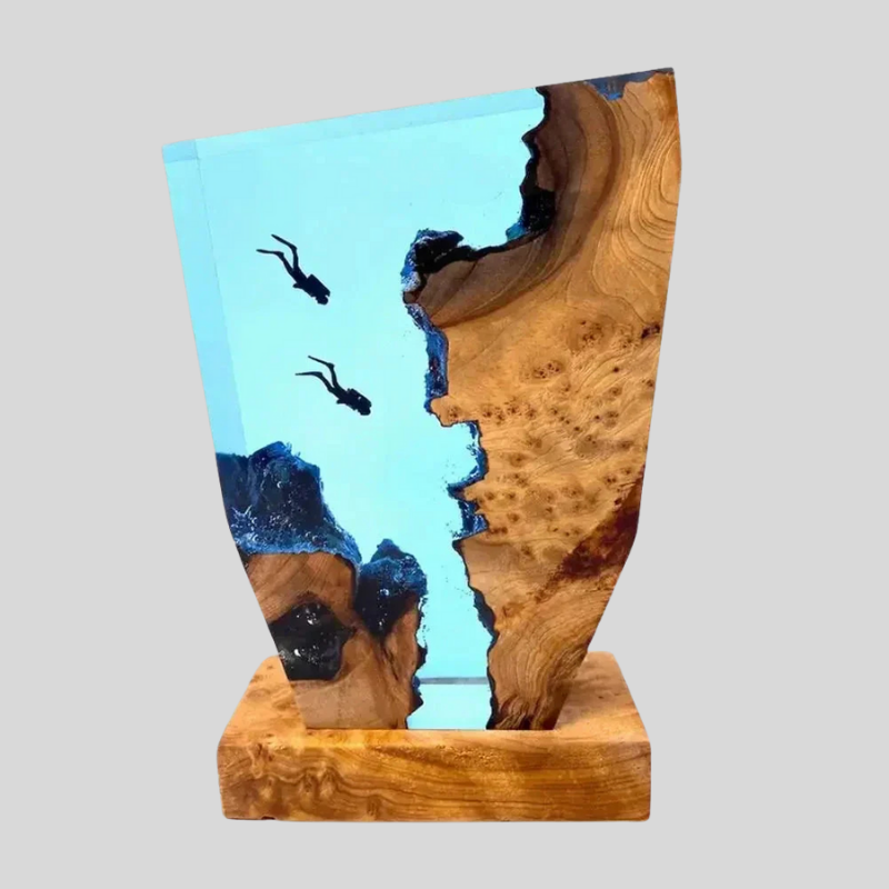 AquaLume | Lampe de Table de Luxe avec Design Plongeur Océanique – Ambiance Apaisante | Valuna