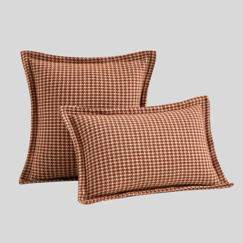 HeritaLuxe | Housse de Coussin Pied-de-Poule Classique – Élégance Intemporelle & Chic | Valuna