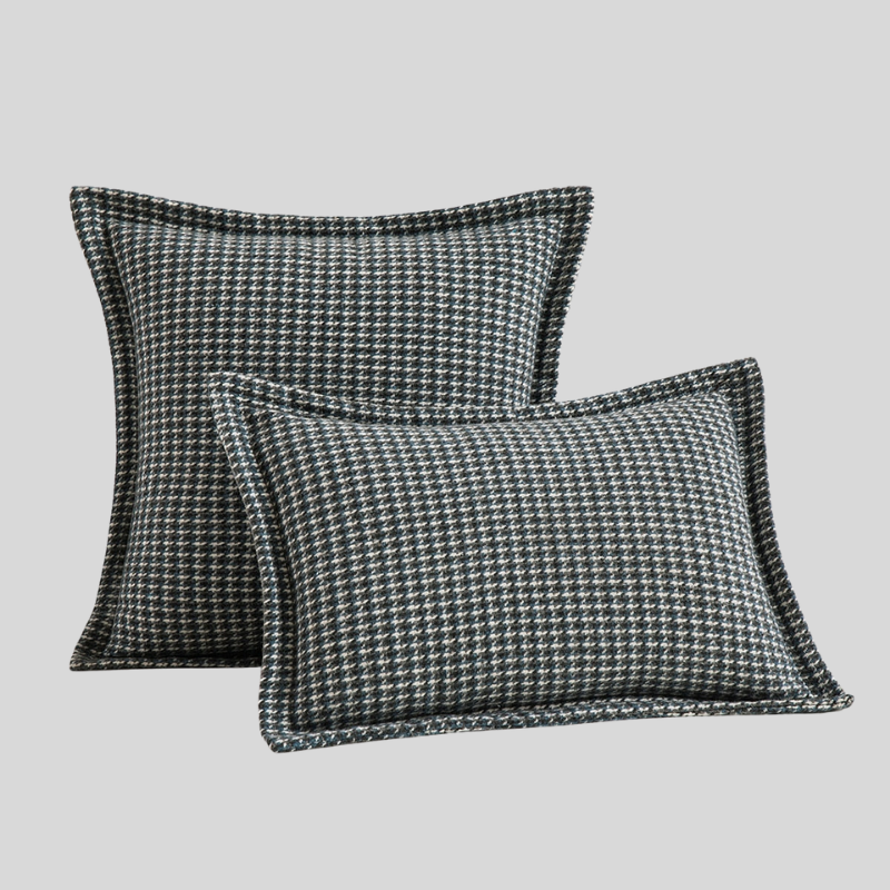HeritaLuxe | Housse de Coussin Pied-de-Poule Classique – Élégance Intemporelle & Chic | Valuna